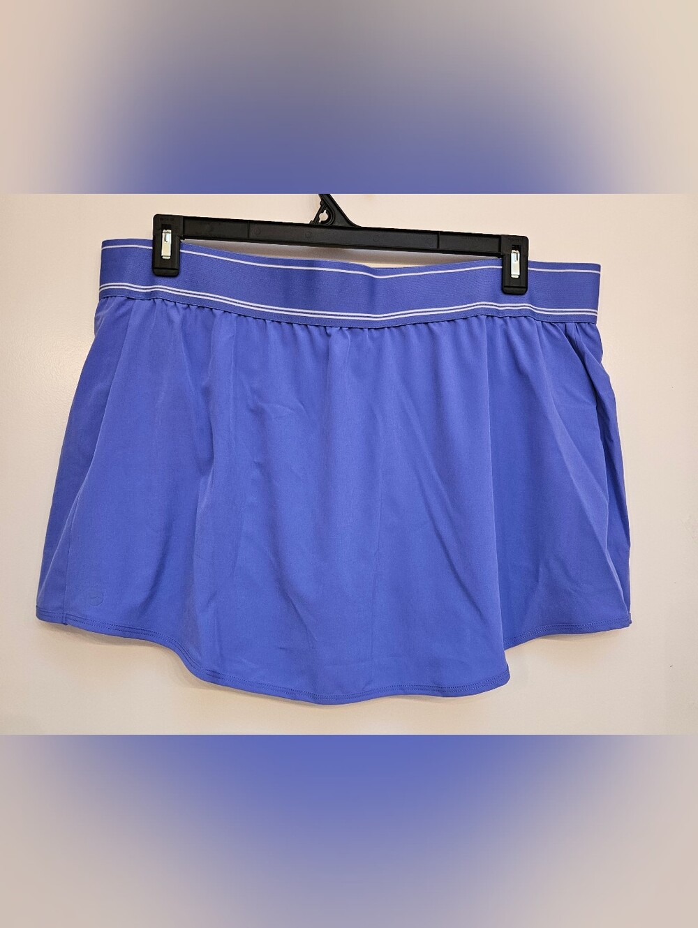 Avia Womens Active Skort XXL 20 Santorini Blue Curved Hem Zip Pockets NWOT